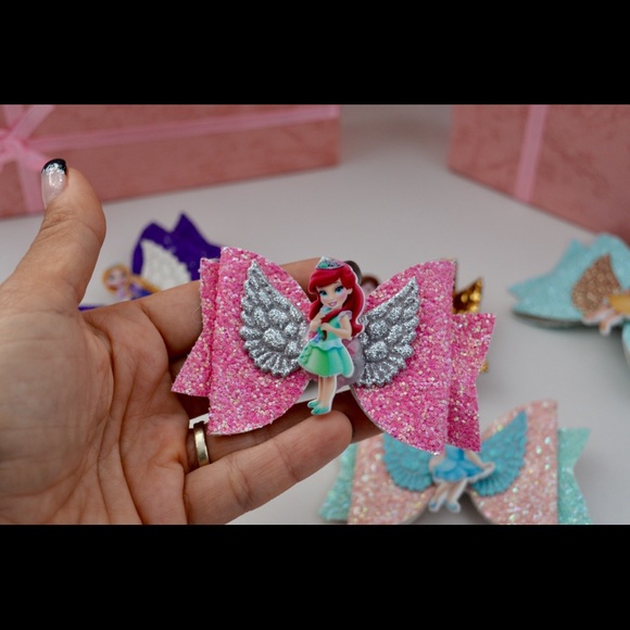 Princess Hair Sparkly Bow Clips - Picture 7 of 7